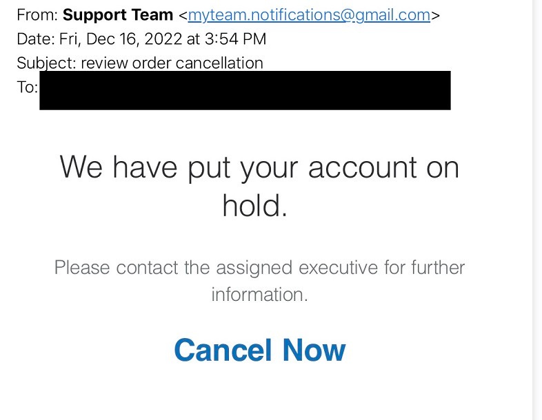Fake email from PayPal