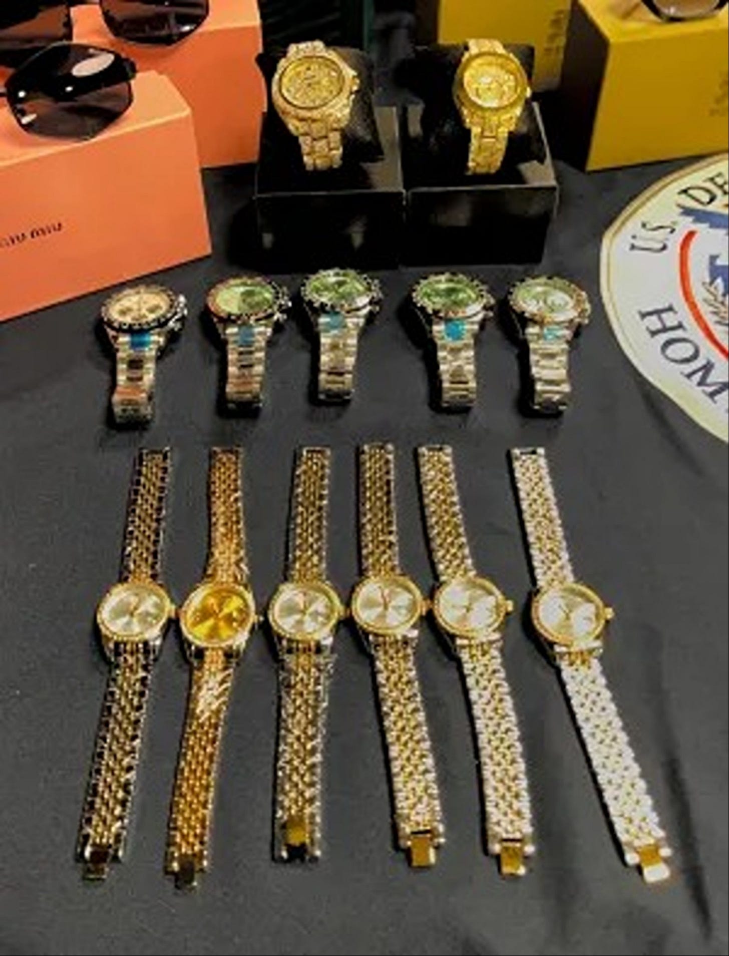 This seized shipment of counterfeit "Rolex" watches is worth $573,200 on the retail market.