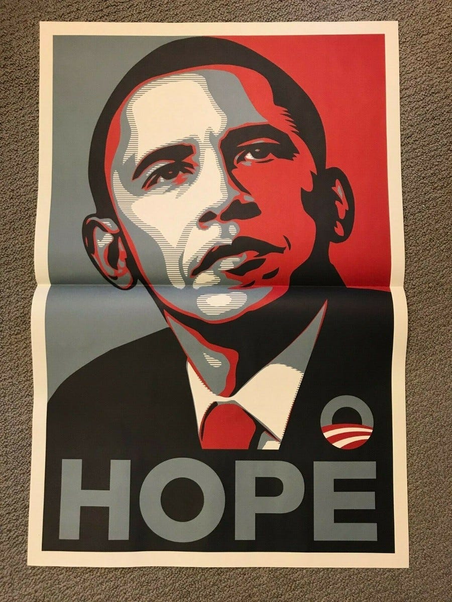 Barack Obama HOPE - Shepard Fairey iconic art poster print Campaign Edition  Obey | eBay