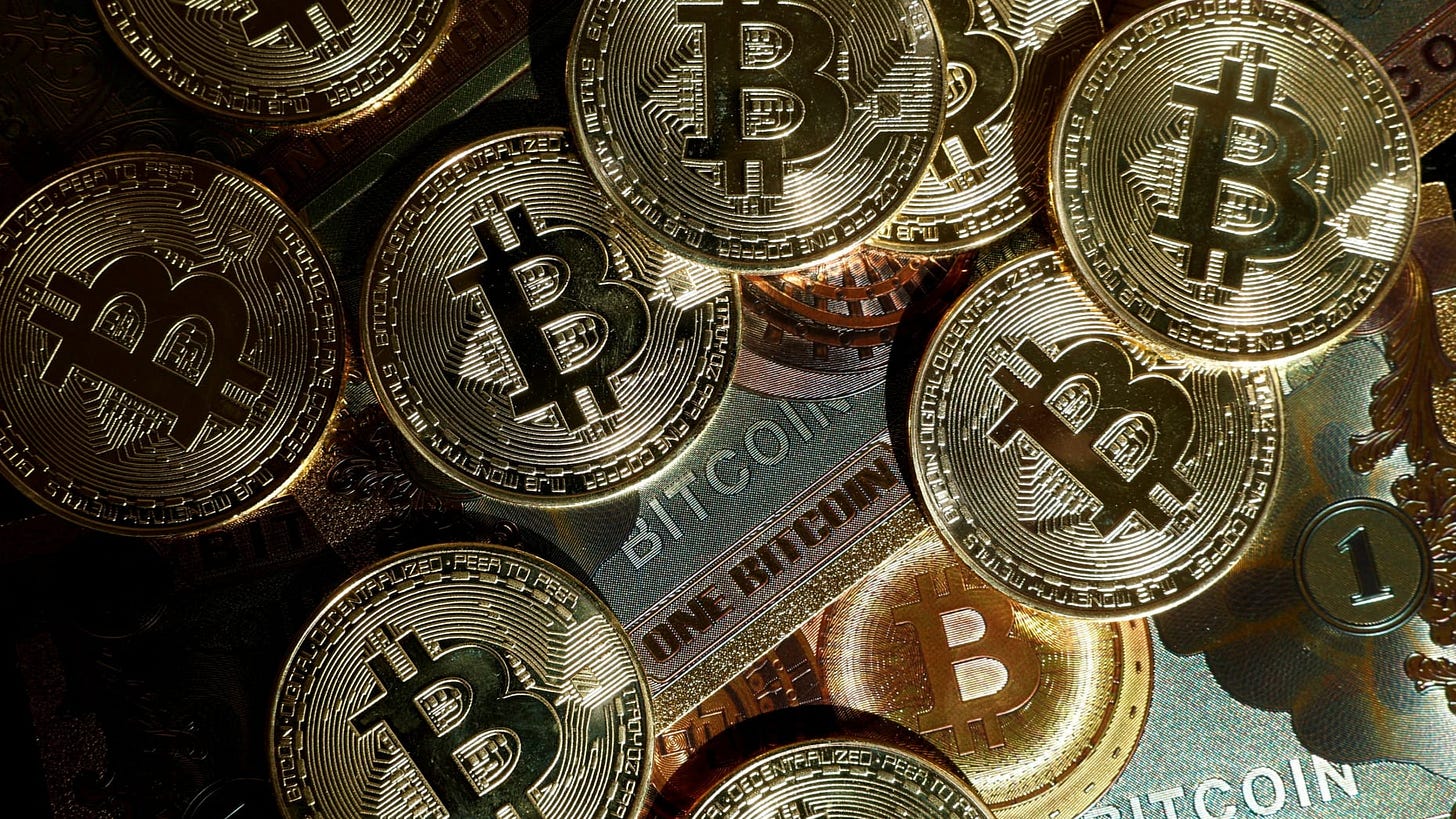 FILE PHOTO: Representations of cryptocurrency Bitcoin are seen in this illustration picture taken in Paris, France, March 9, 2024. REUTERS/Benoit Tessier/Illustration/File Photo