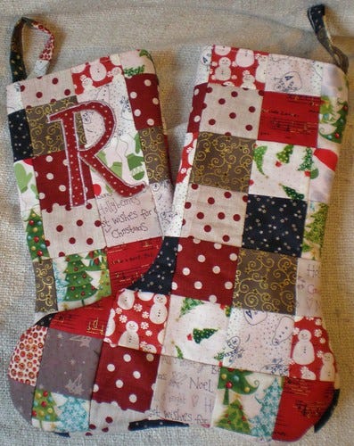 Patchwork Christmas Stockings Patchwork Christmas Stockings