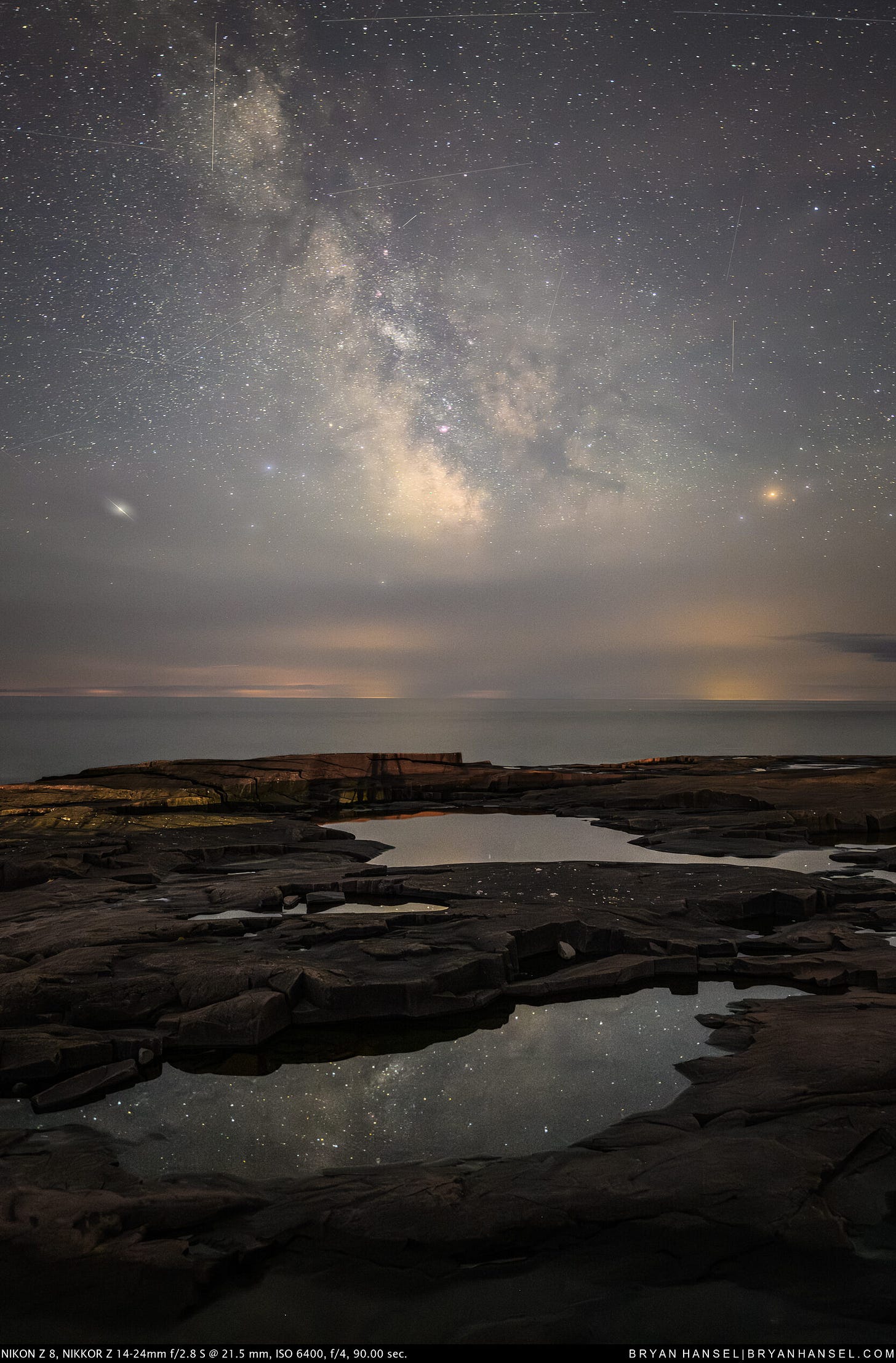 Wave pools reflecting the stars under the Milky Way. Wave pools reflecting the stars under the Milky Way.