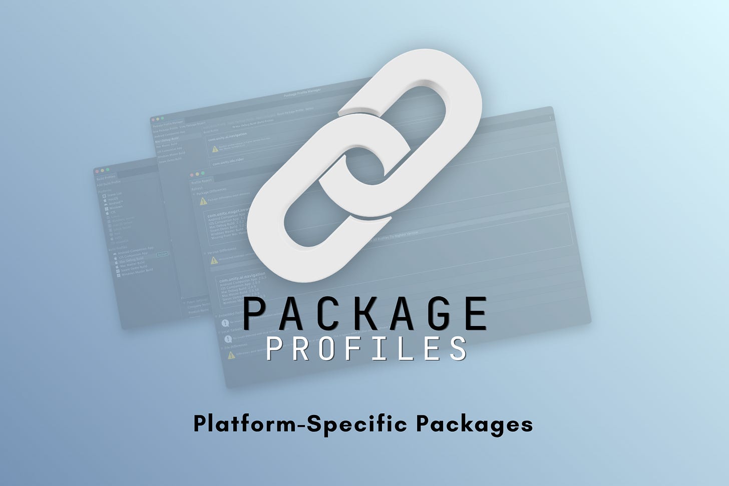 Marketing image for the Package Profiles Unity Asset
