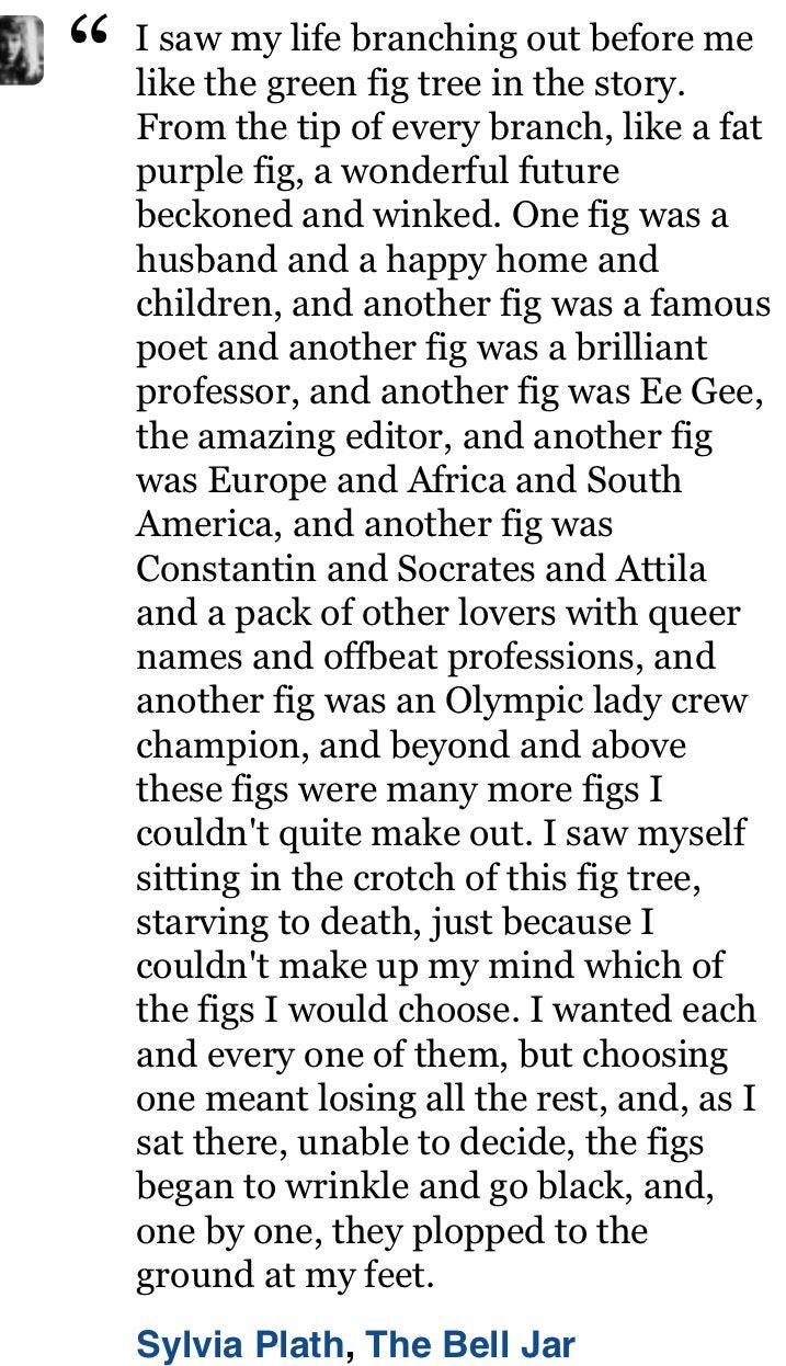 Sylvia Plath The Bell Jar quote fig tree | The bell jar quotes, Quotes, Words quotes Sylvia Plath The Bell Jar quote fig tree | The bell jar quotes, Quotes, Words quotes