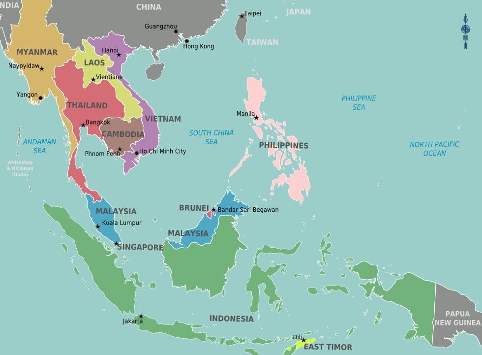 Map of Southeast Asia Map of Southeast Asia