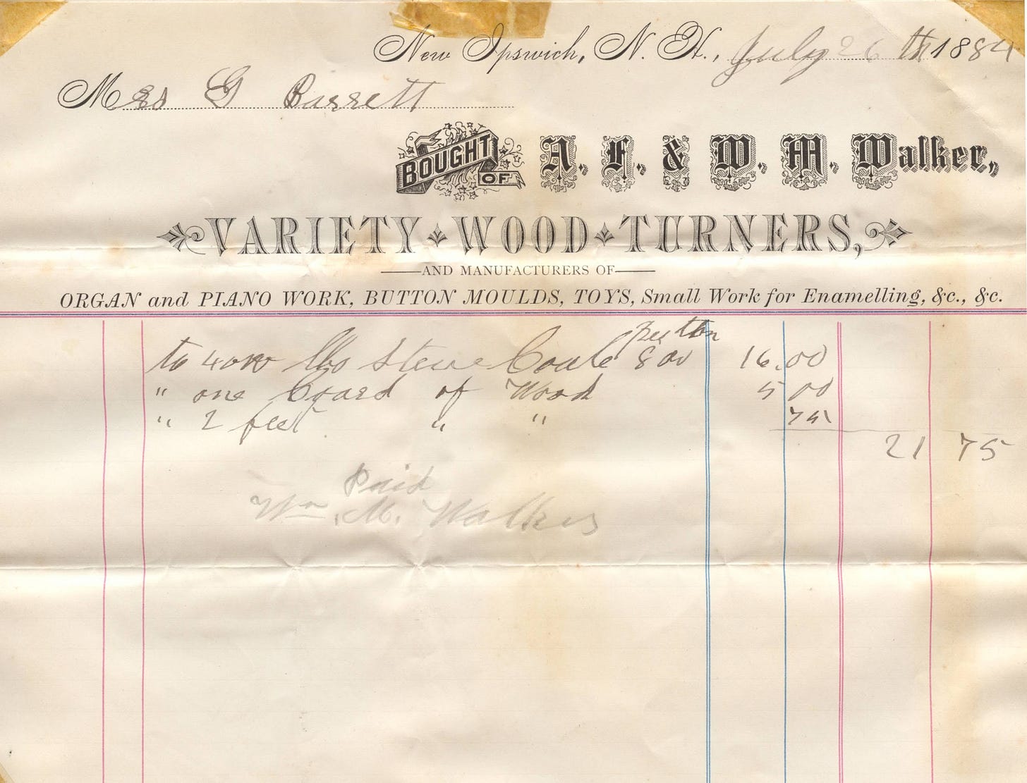 Walkers Mill bill