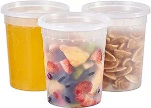 Black takeout containers & clear soup takeout containers