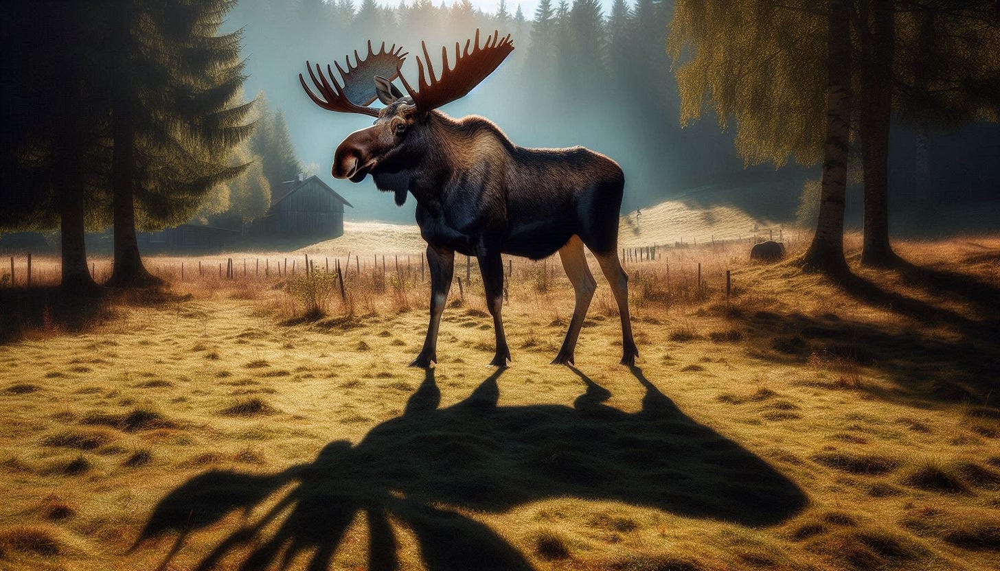 A moose standing in a field
AI-generated content may be incorrect. A moose standing in a field
AI-generated content may be incorrect.