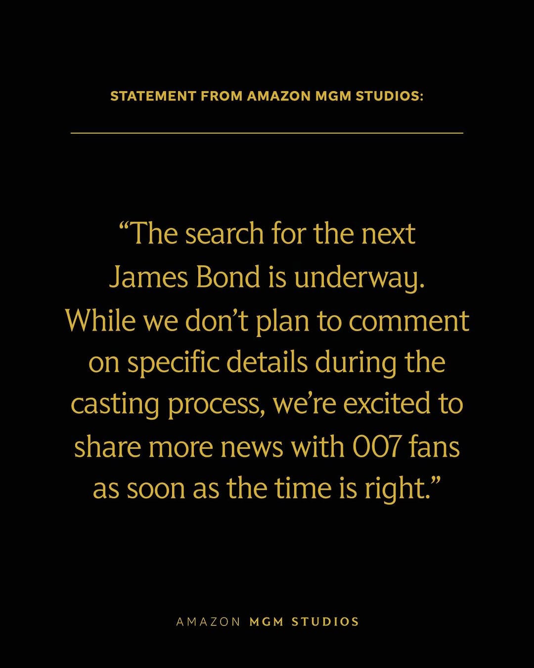 Amazon MGM Studios begins search for next James Bond actor | Bond Lifestyle