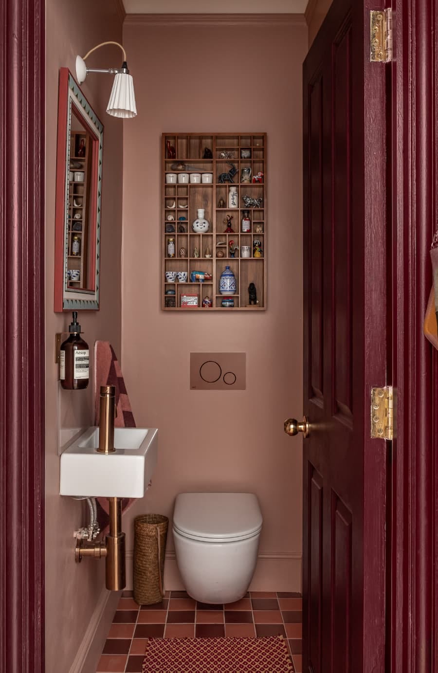 double drenched burgundy cloakroom double drenched burgundy cloakroom