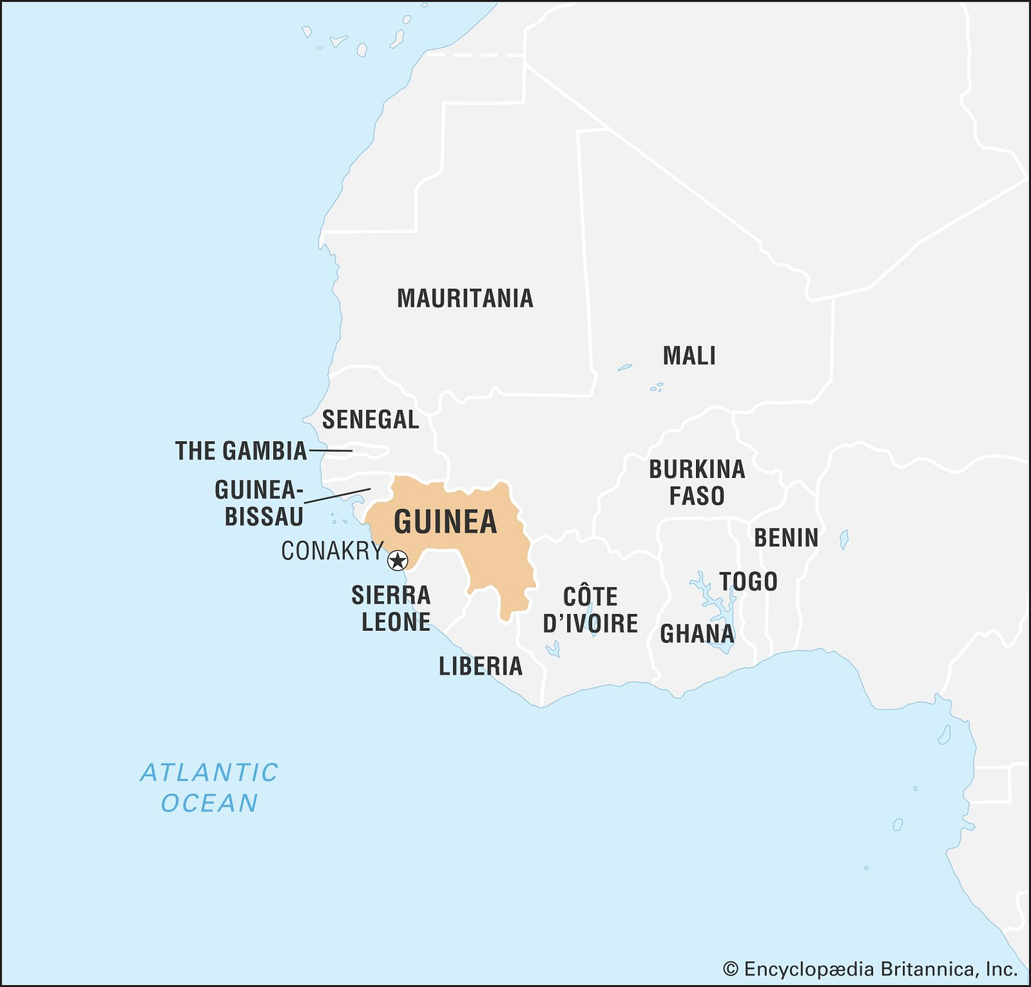 Guinea | Population, Currency, Language, Capital, Religion, Map, Flag, &  Facts | Britannica