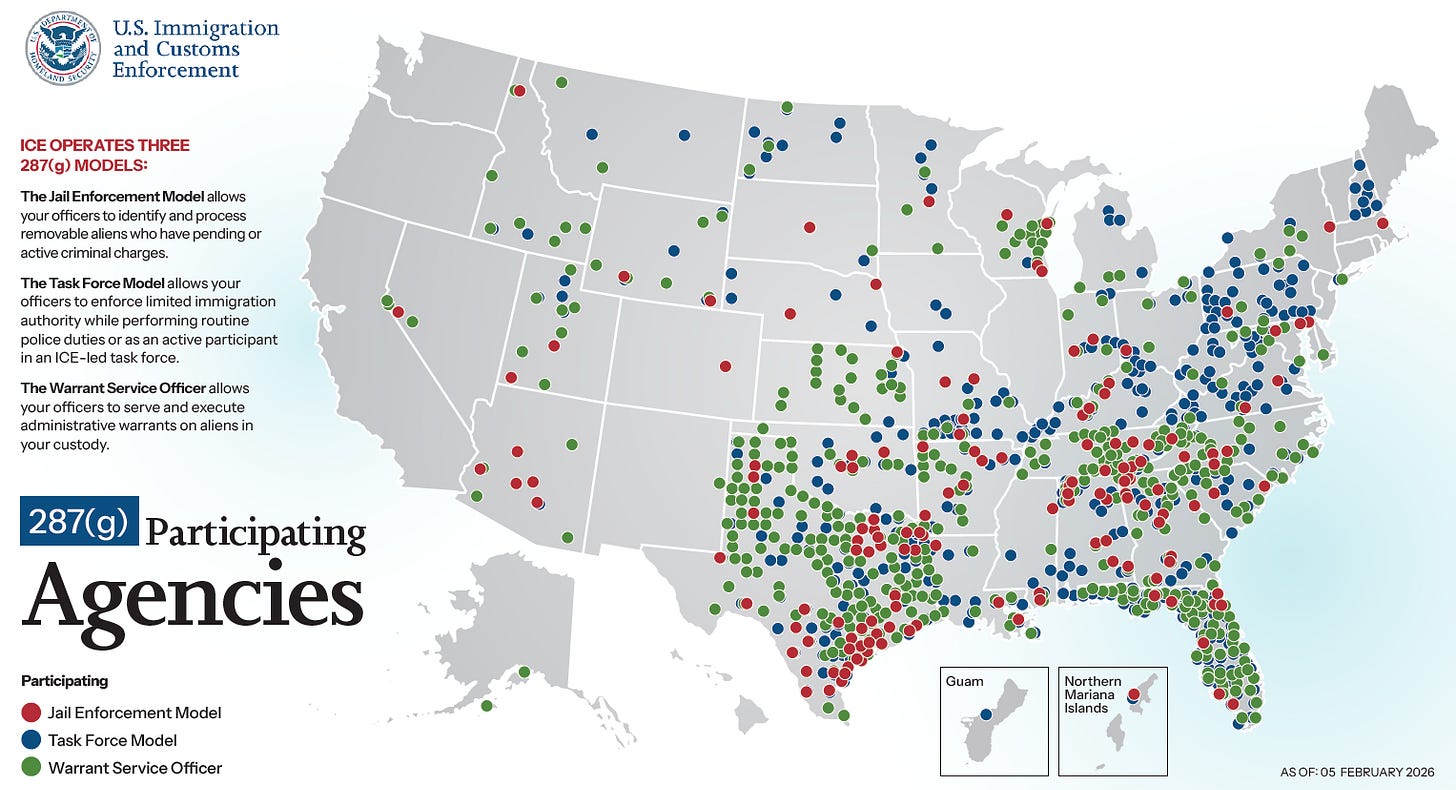 ICE 287(g) Program Map