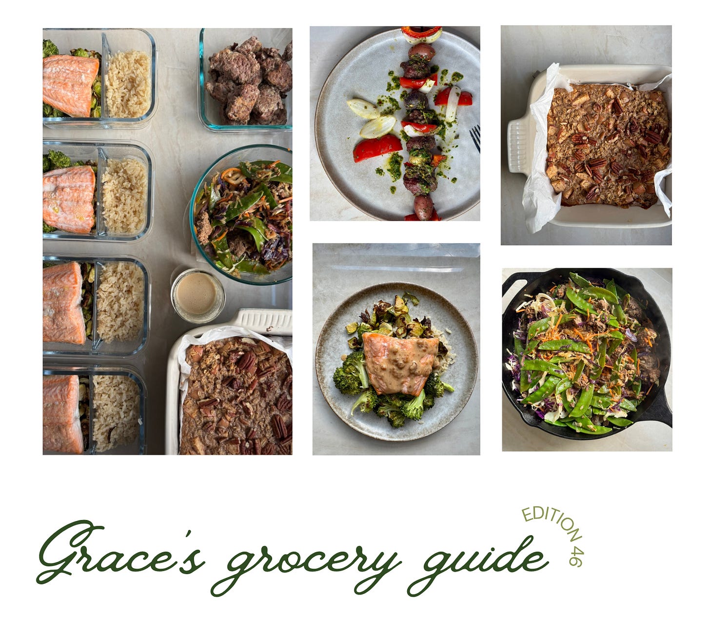 a healthy menu for the week with gluten-free and dairy-free recipes, an organized grocery list, and steps to prep