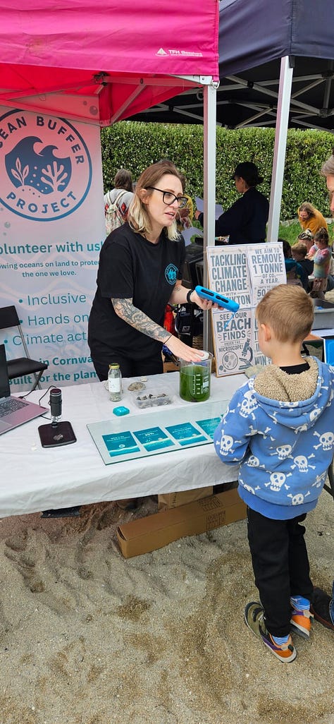 Ocean Buffer Project at Festival for the Ocean, Gyllyngvase Beach, Falmouth, showing plankton