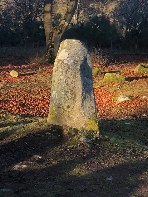 Standing Stones in the Clava Cairns in Culloden Moor (near Inverness), and in the isle of Arran.