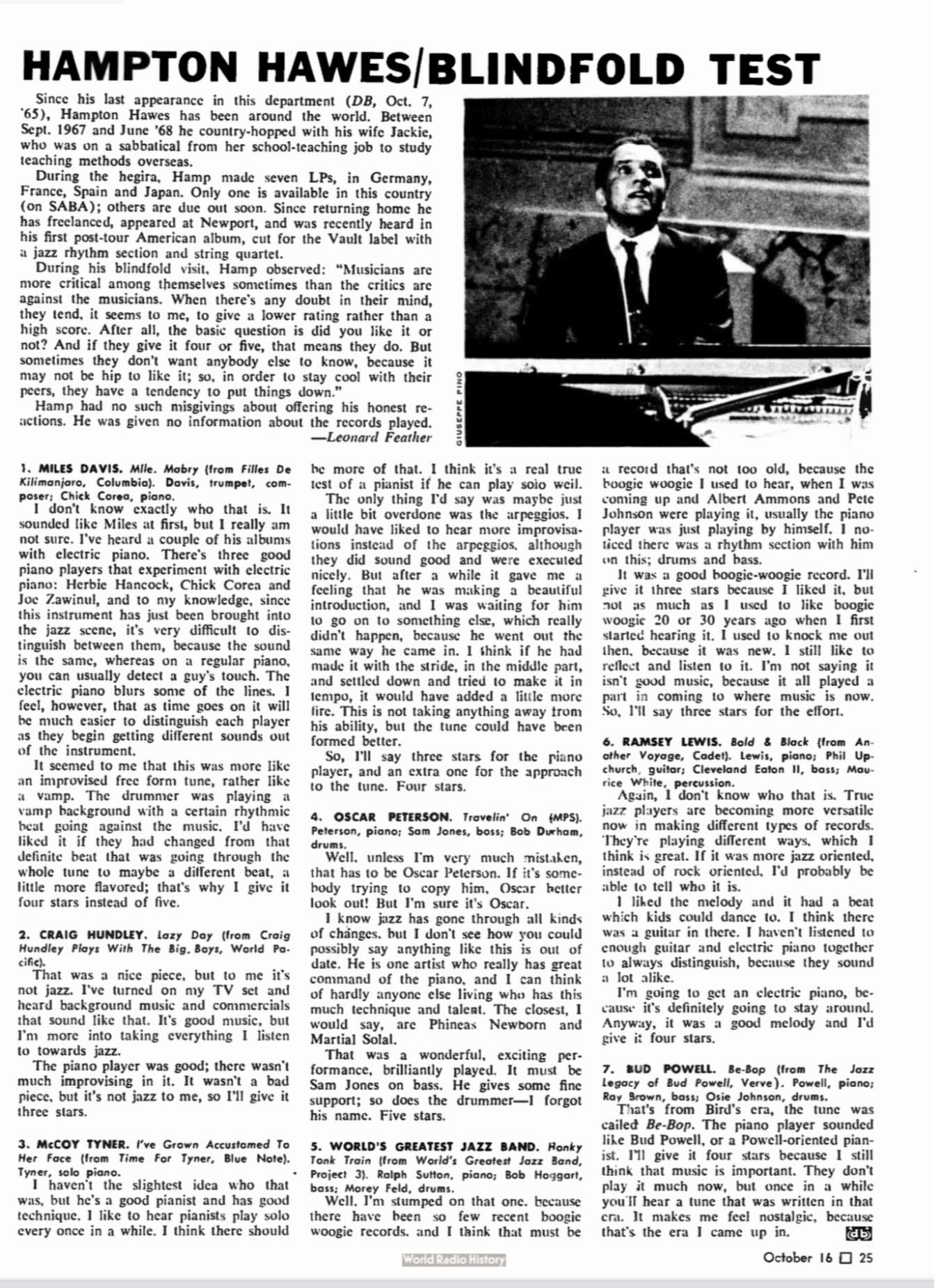 TT 241: Ahmad Jamal and Hampton Hawes, double bill in 1971