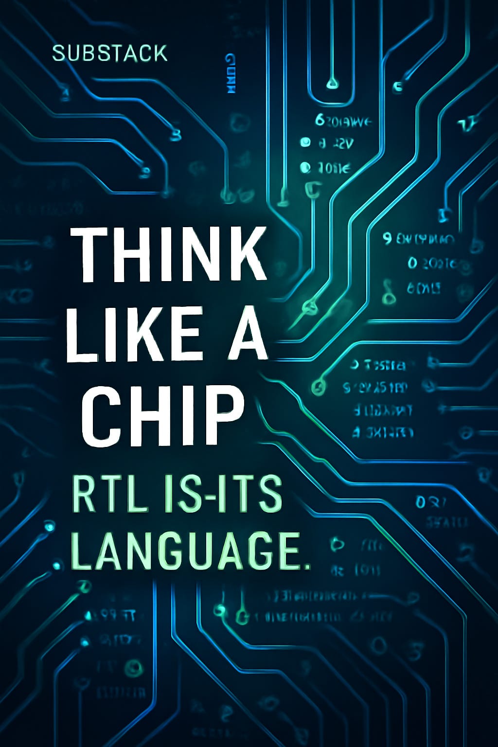 Poster for Substack post 'Think Like a Chip: RTL Is Its Language'
