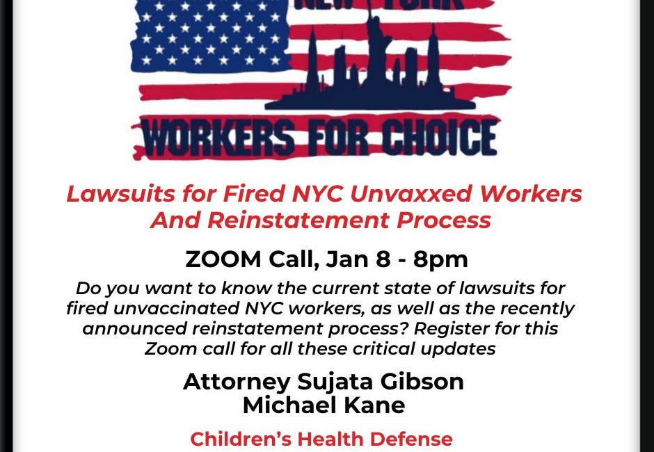 NYC Fired Unvaccinated Worker Zoom Call
