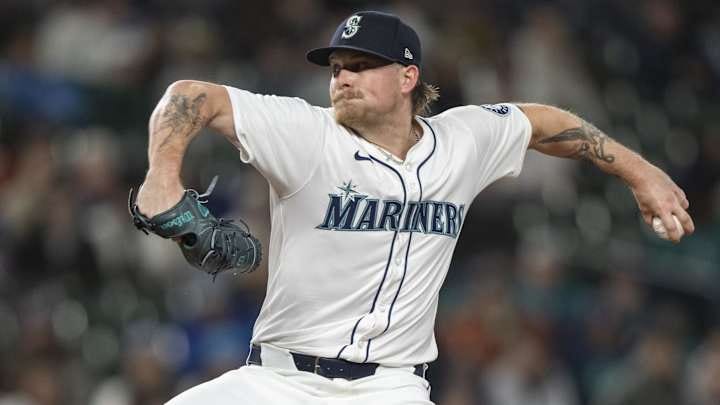 Seattle Mariners reliever Gabe Speier throws during a game against the Houston Astros on May 29 at T-Mobile Park.