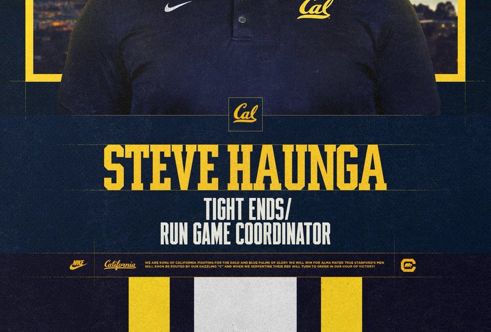 Cal Hiring Oregon Analyst Steve Haunga as Tight Ends Coach, Run Game Coordinator