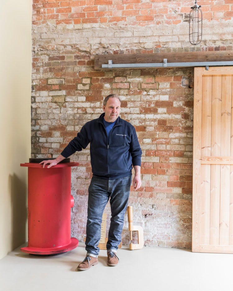 Paul Middlemiss, founder, Merchant & Found with casting mould Paul Middlemiss, founder, Merchant & Found with casting mould