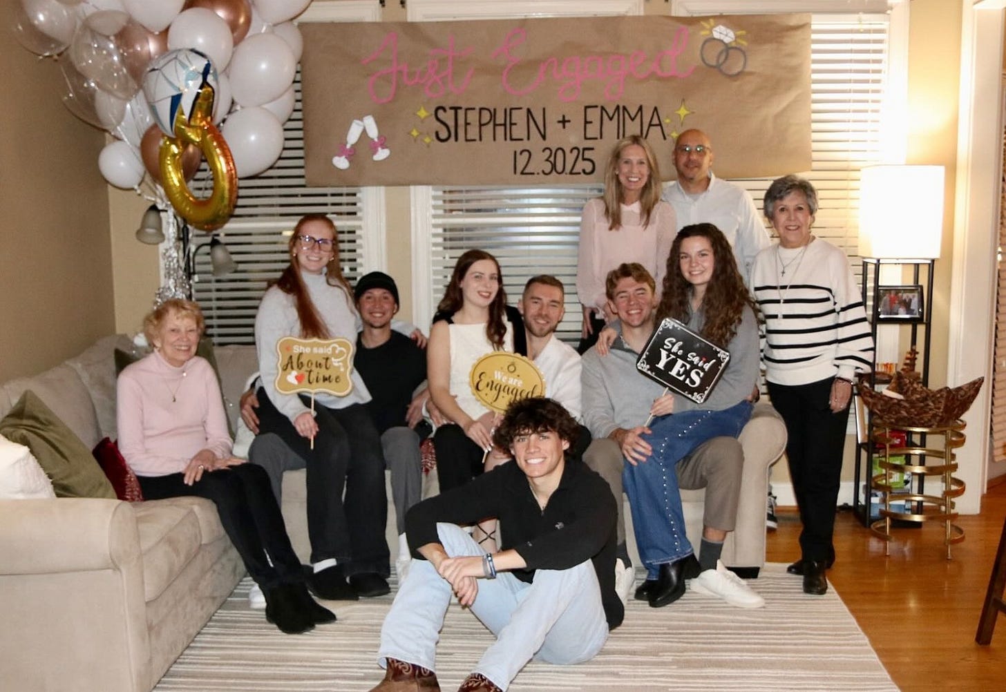 The Lanzi family during a celebration of Stephen's engagement to Emma. The Lanzi family during a celebration of Stephen's engagement to Emma.