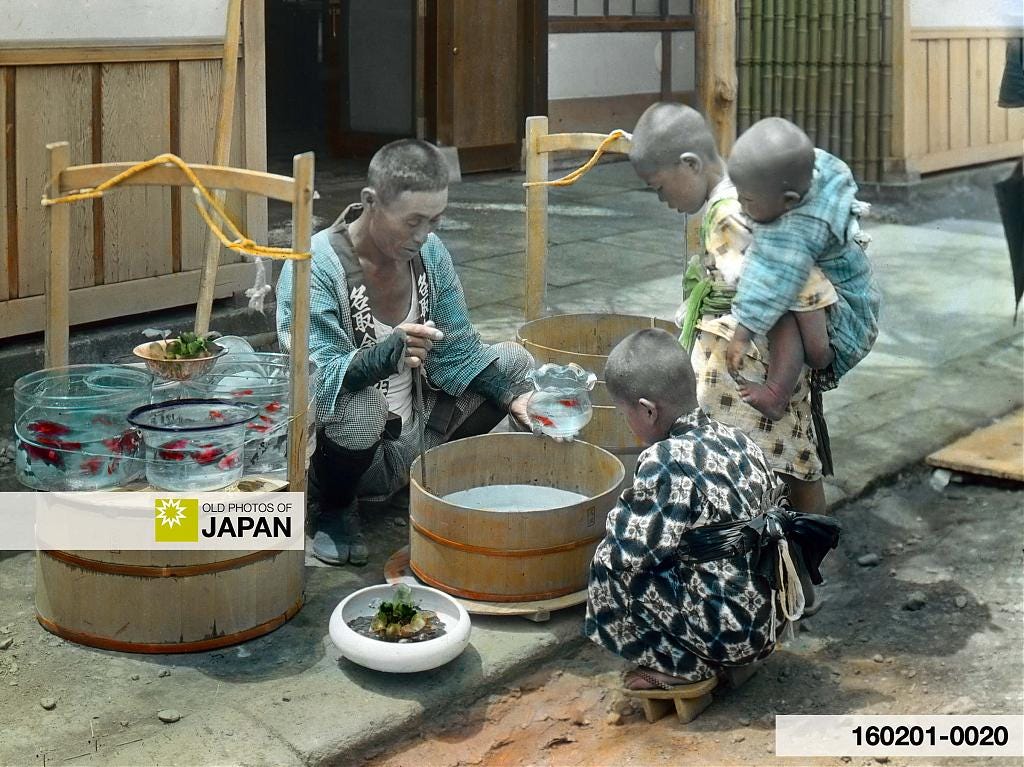 160201-0020 - Japanese Goldfish Vendor, 1910s 160201-0020 - Japanese Goldfish Vendor, 1910s