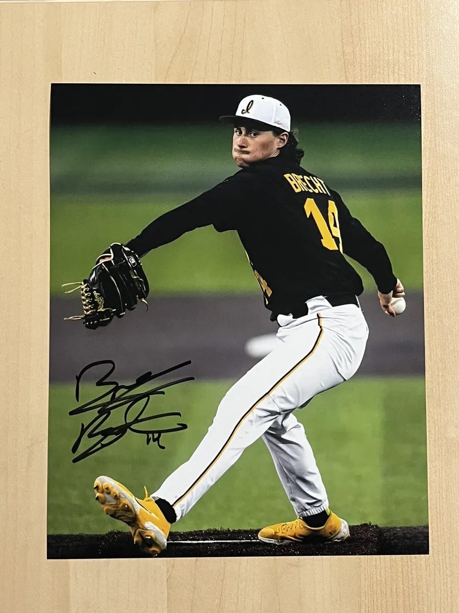 BRODY BRECHT IOWA HAWKEYES BASEBALL STAR SIGNED 8x10 PHOTO AUTOGRAPHED COA  | eBay