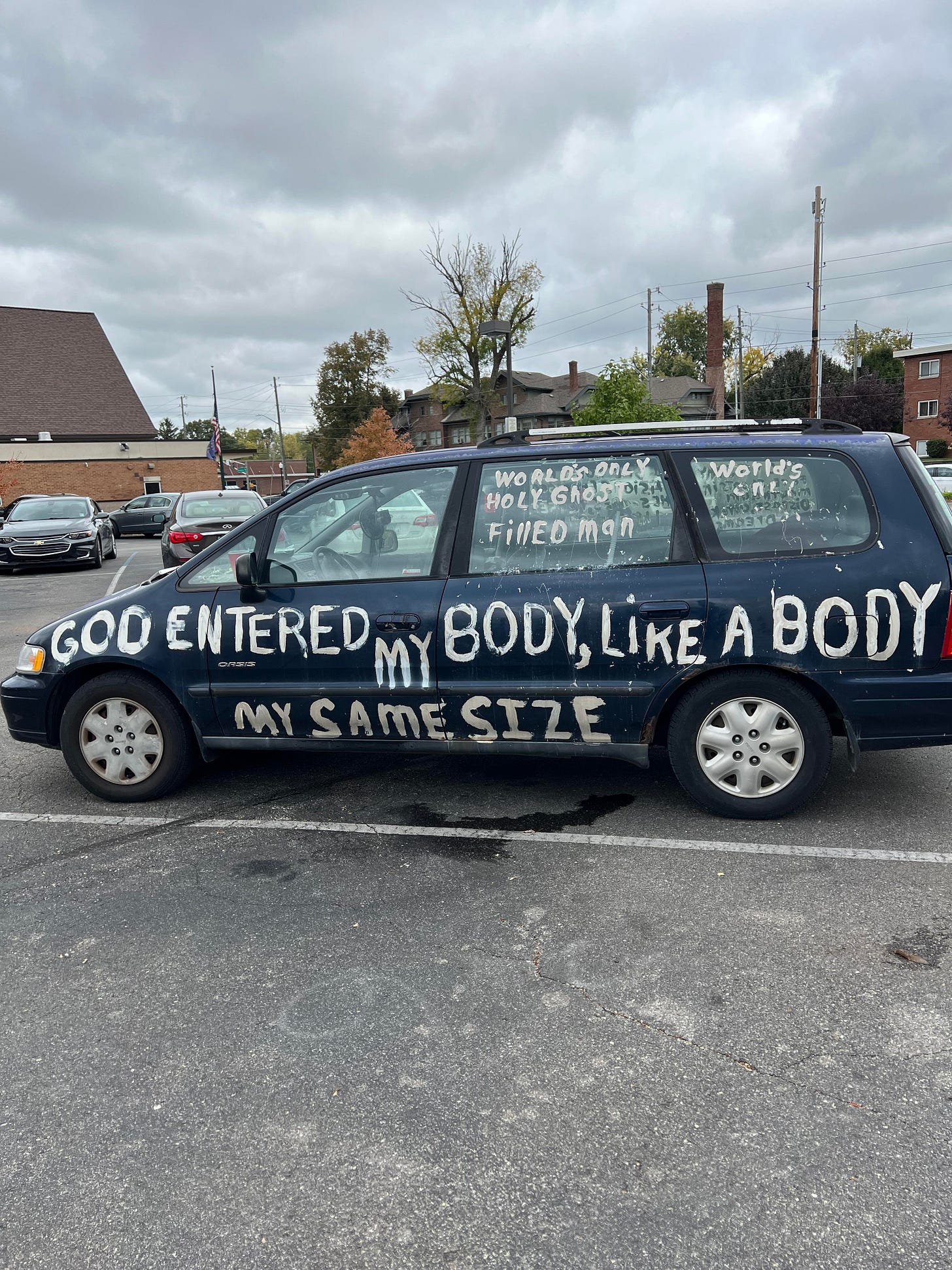 Found this van at the library, this was written all over every side. :  r/Weird