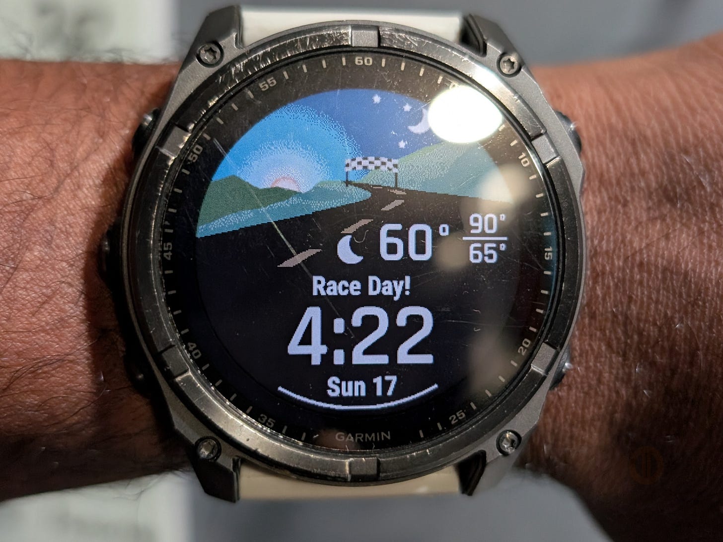 Race day watch face reading 4:22AM Sun 17 Race day watch face reading 4:22AM Sun 17