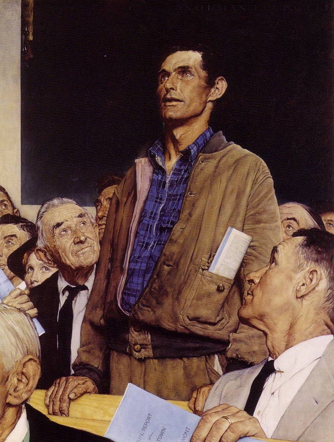 Norman Rockwell: Freedom of Speech, The Saturday Evening Post, c. 1943 |  Humanities - Picturing America