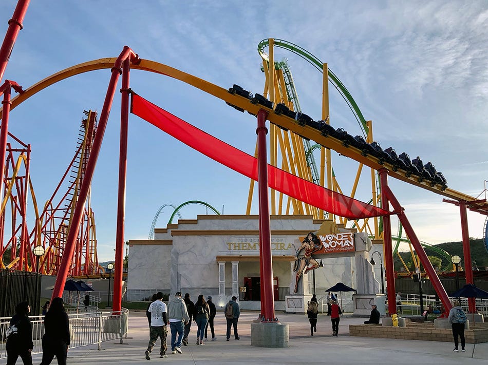 Wonder Woman coaster Six Flags Magic Mountain