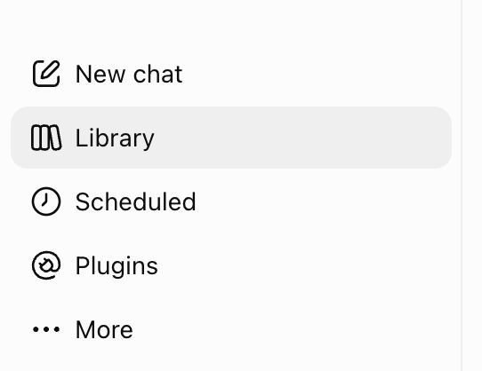 Library in the ChatGPT sidebar