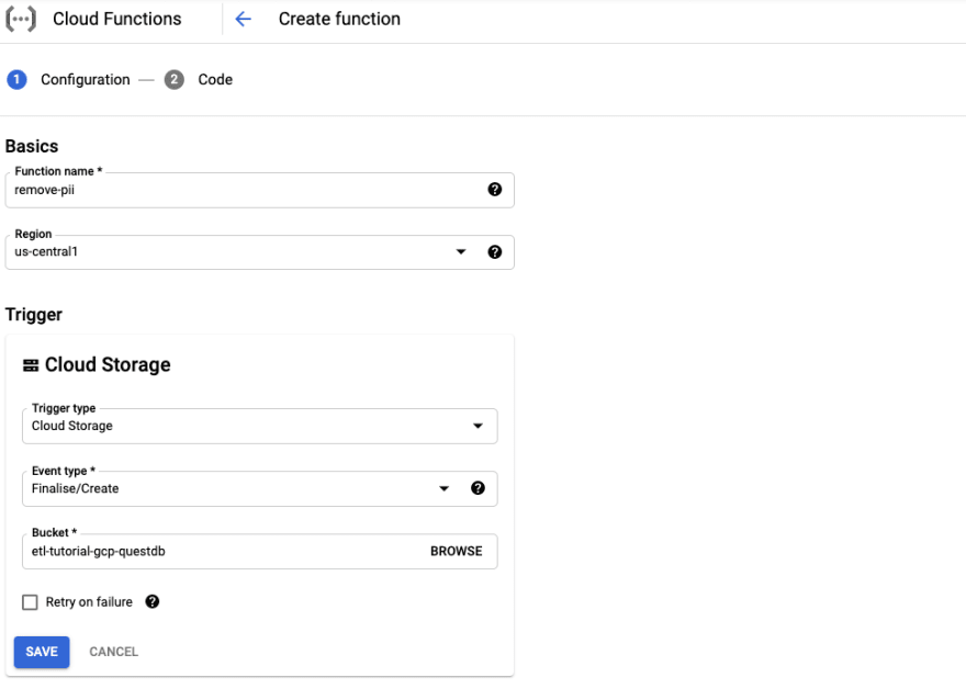 Cloud Function Creation