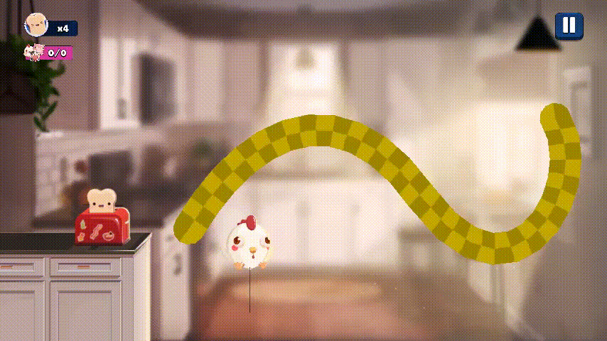 Curva com textura animada e máscara (buraco) se movendo ao longo do seu comprimento.