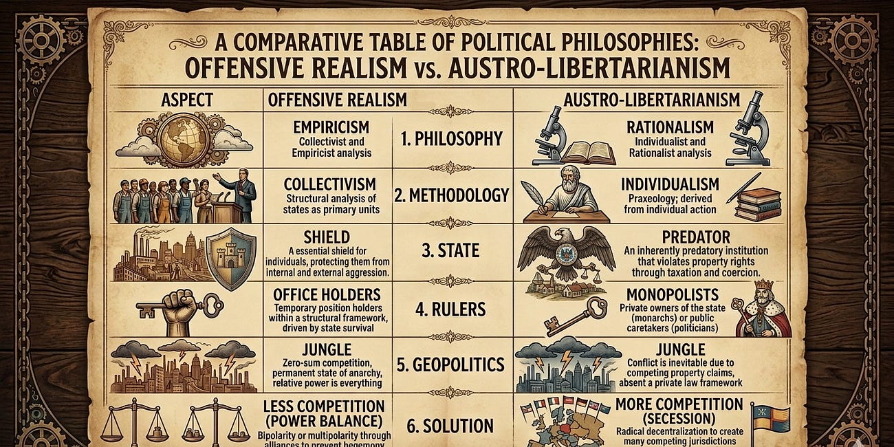 Offensive Realism vs. Austro-Libertarianism: Opposite Cynics