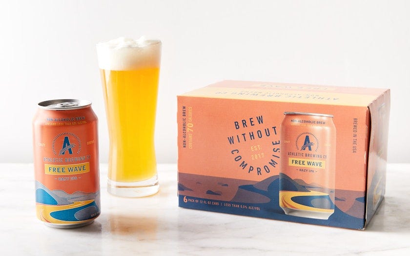 Non-Alcoholic Free Wave Hazy IPA | 6 count | Athletic Brewing Co. | Good  Eggs