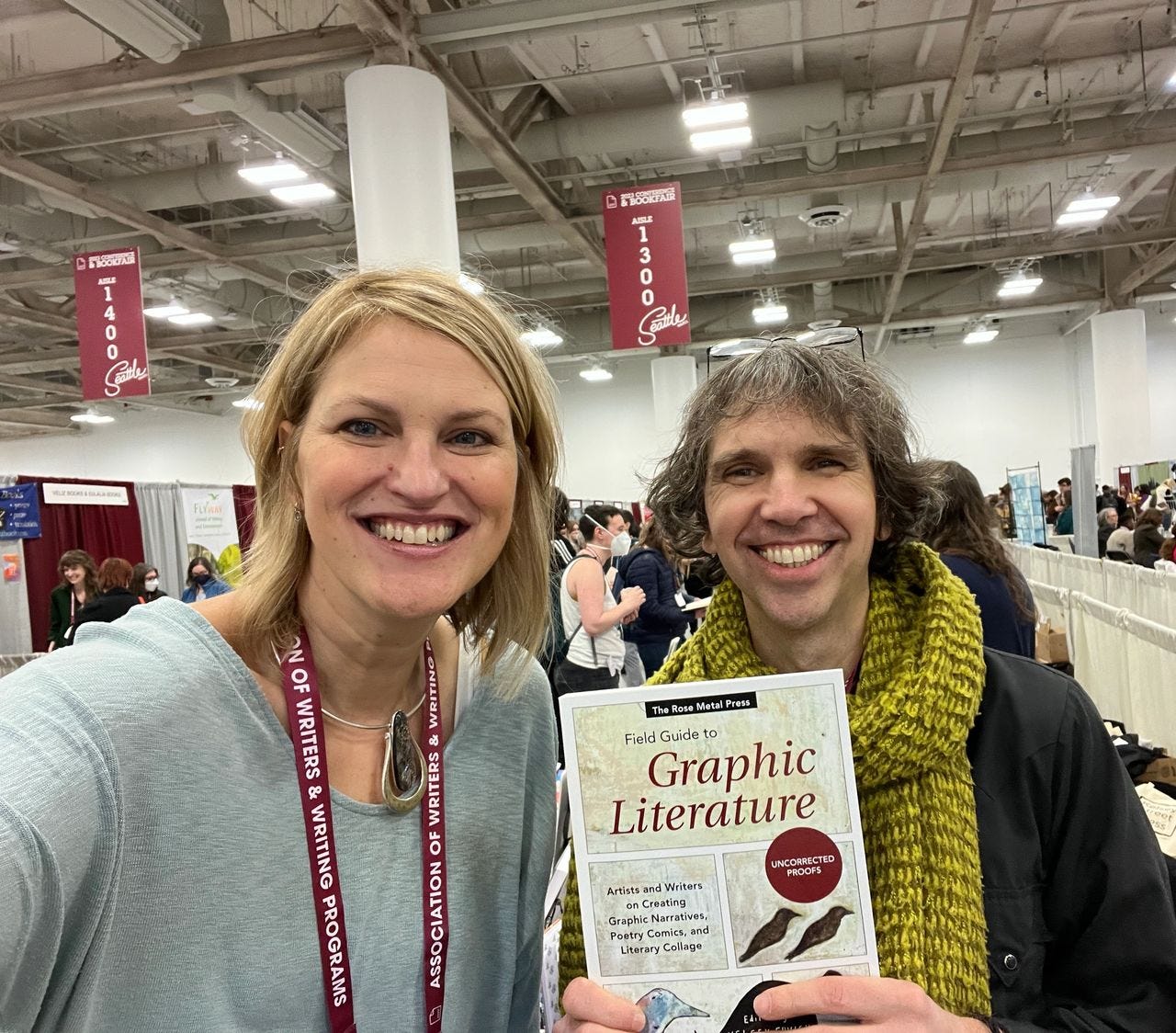 Kelsey Ervick and Tom Hart with Field Guide to Graphic Literature. Photo courtesy of Kelsey Ervick