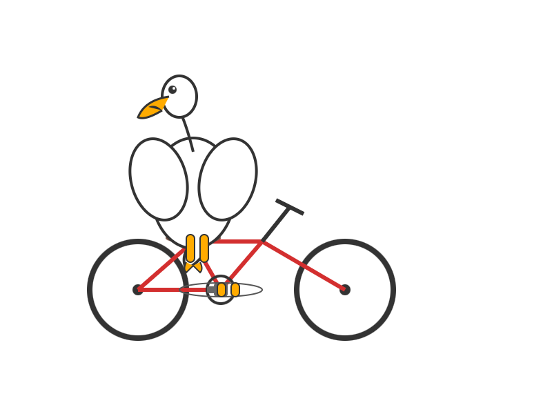 This one is pretty good. Bicycle is mostly the right shape, the pelican is perched quite awkwardly on the saddle, it has quite a good attempt at the chain mechanism. This one is pretty good. Bicycle is mostly the right shape, the pelican is perched quite awkwardly on the saddle, it has quite a good attempt at the chain mechanism.