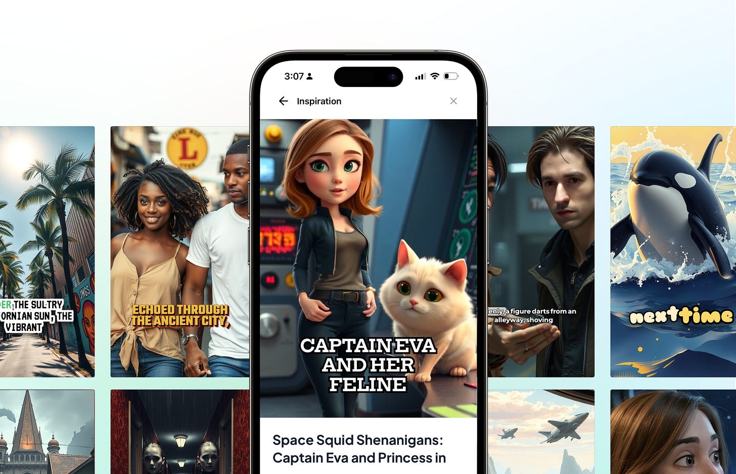Screenshots from videos in various styles made in Hypernatural