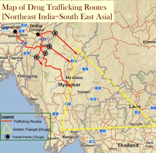 Map of Drug Trafficking Routes Map of Drug Trafficking Routes
