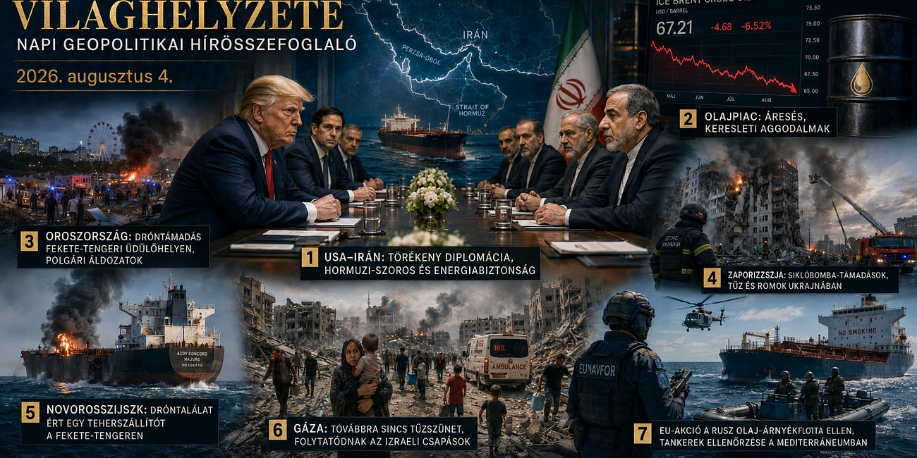 🌍 VilagHelyzete – Napi Geopolitikai Hírösszefoglaló - 2026. augusztus 4.