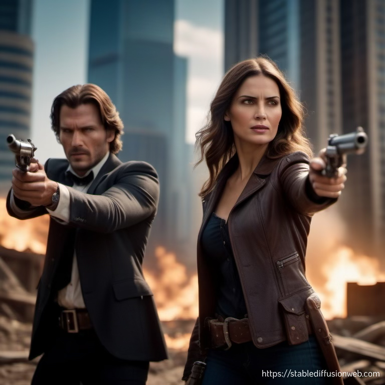 Image generated with Stable Diffusion and depicting two detectives