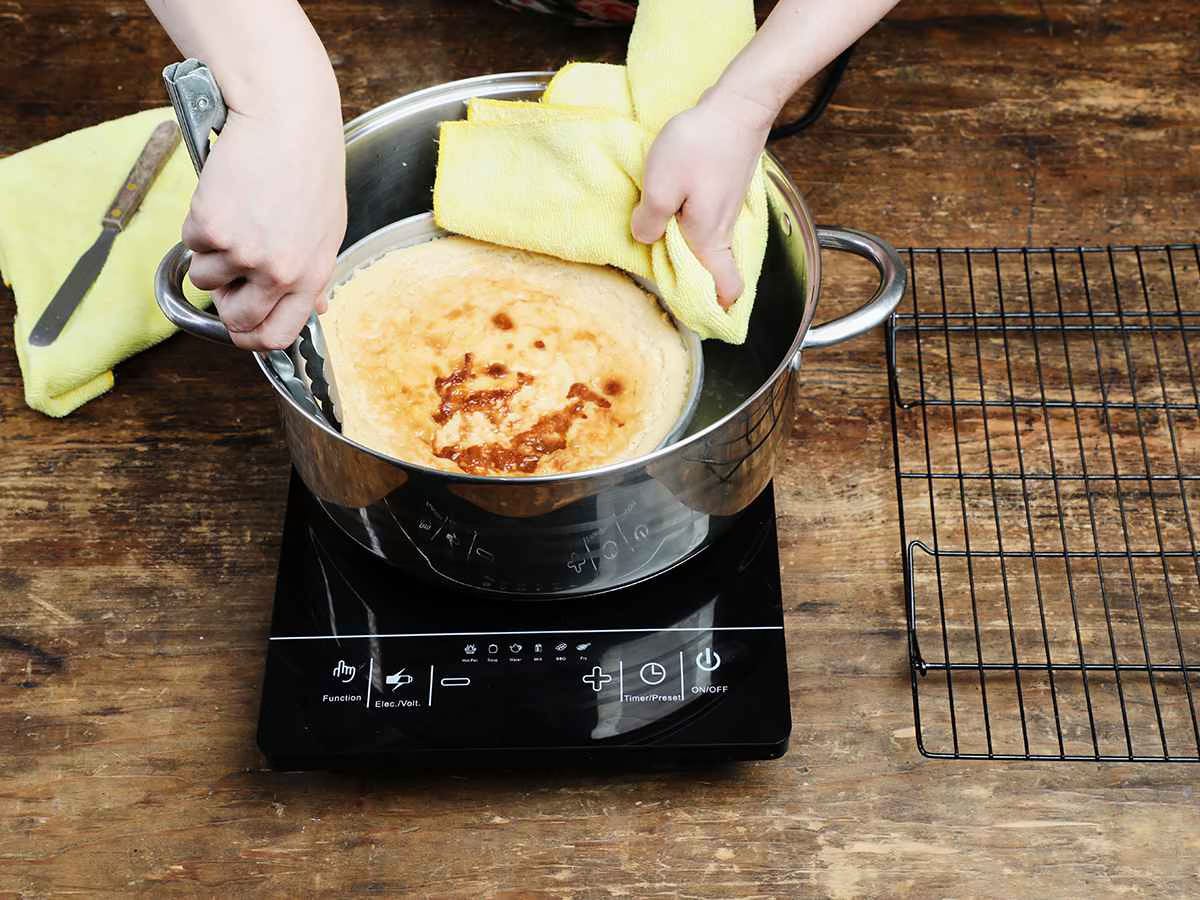 removing baked flan from hot water removing baked flan from hot water