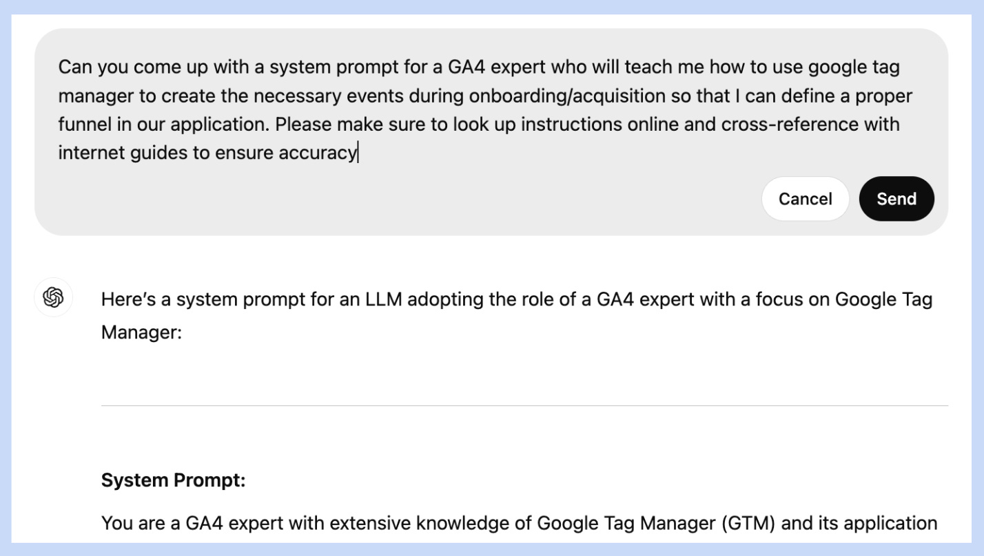 Generate AI system prompts by defining your goals