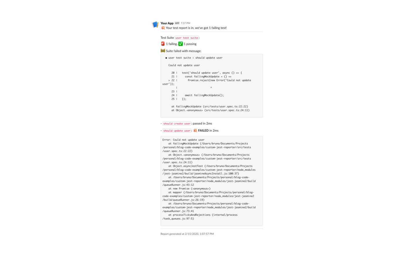 Slack Message