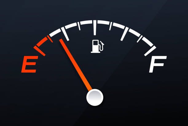 empty gas tank gauge - car fuel tank stock illustrations