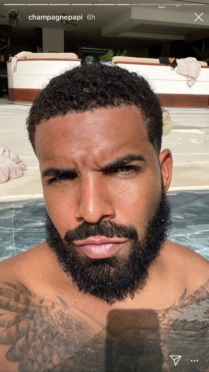Drake shares new selfie from the pool in Barbados. 🌊