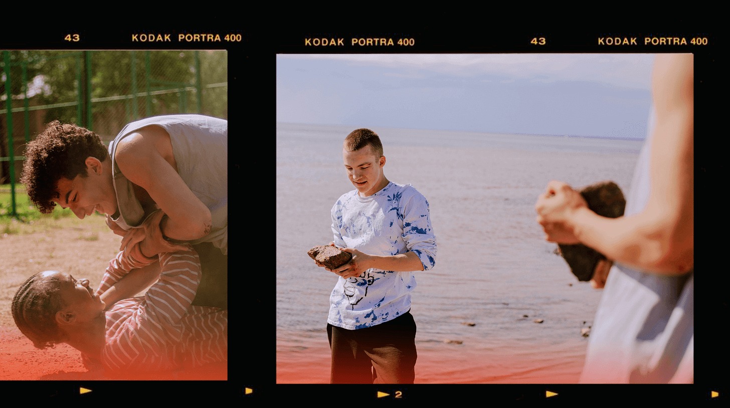 Film strip featuring stills from the video ‘Breaking Three.’