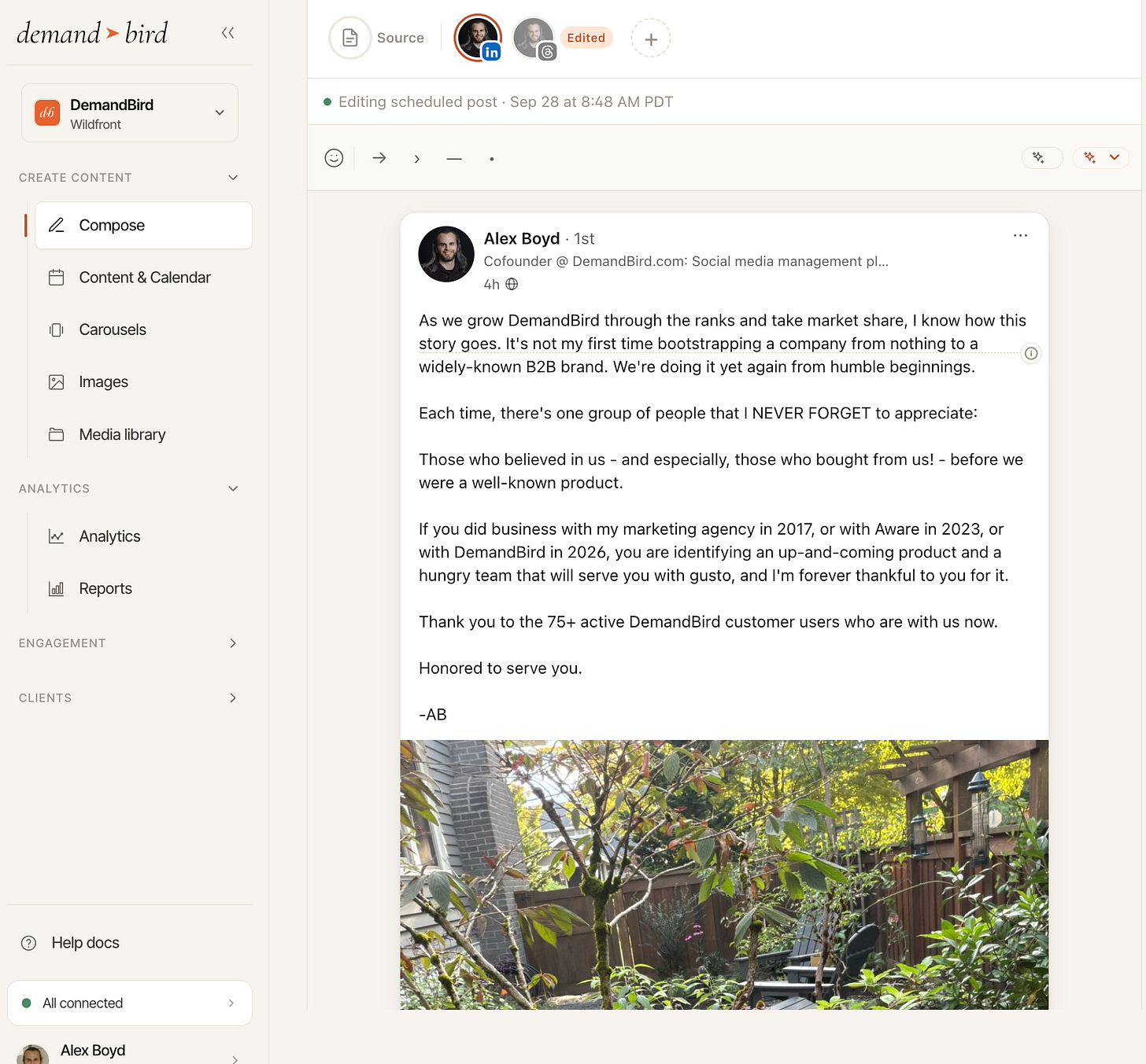 DemandBird's repurposing features